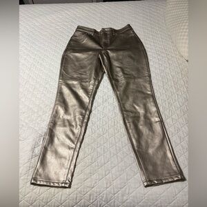 Express Metallic Gold High Rise Skinny Pants NWOT